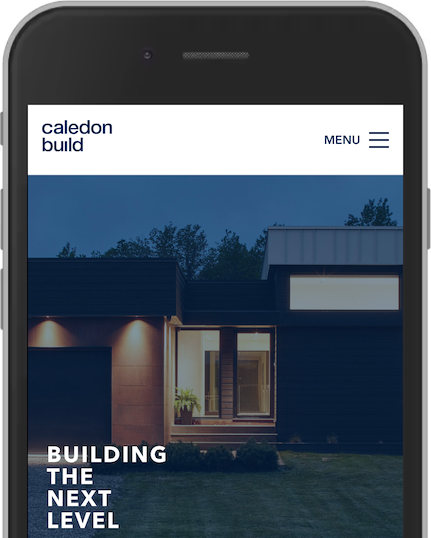 Ảnh chụp màn hình của Caledon Build, hiển thị một ngôi nhà hiện đại ở phía sau.